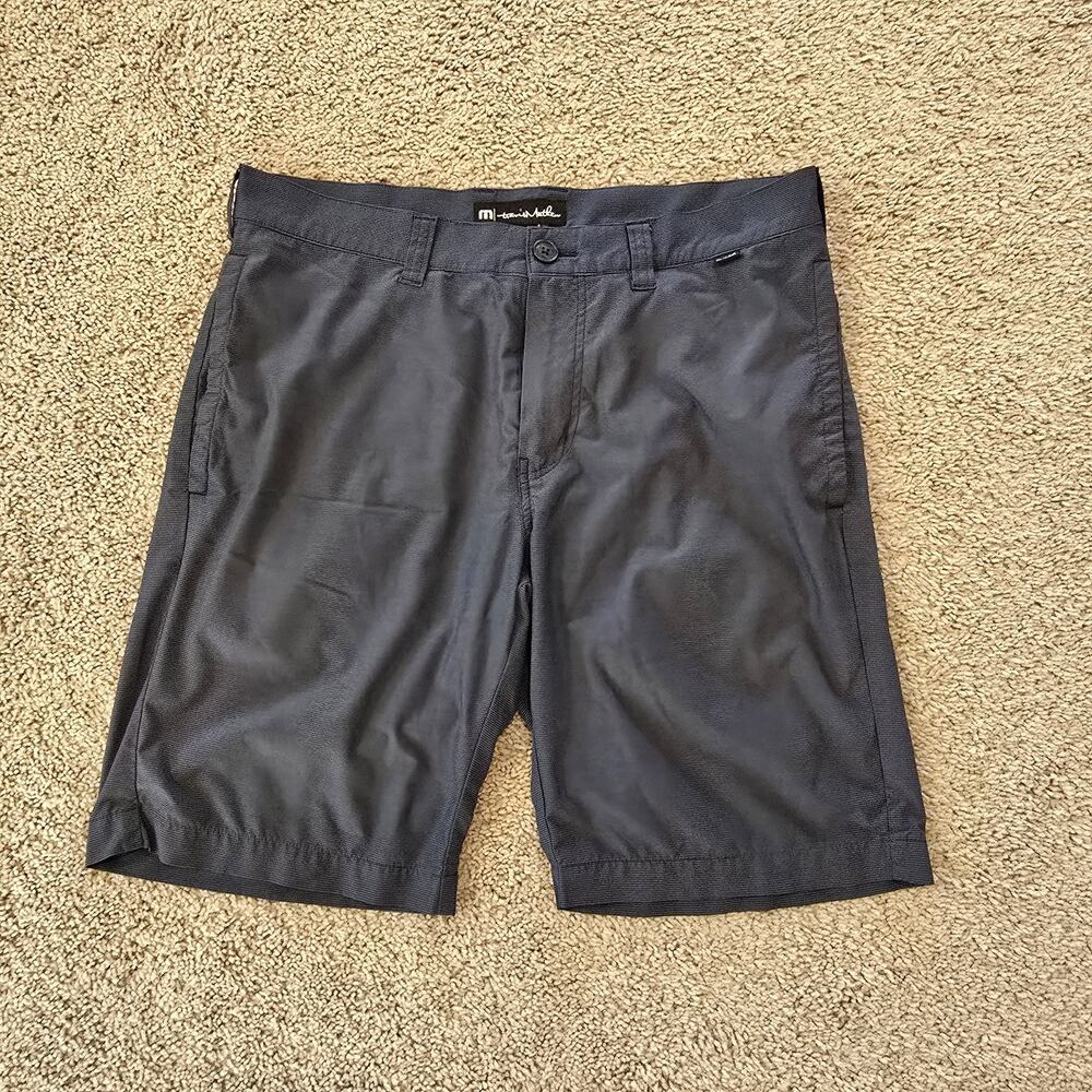 Travis Mathew Shorts Mens 32 Blue Micro striped Golf Performance Stretch